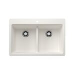 Blanco 403637 Liven 33 Equal Double Low Divide SILGRANIT Double Bowl Dual‑Mount Kitchen Sink