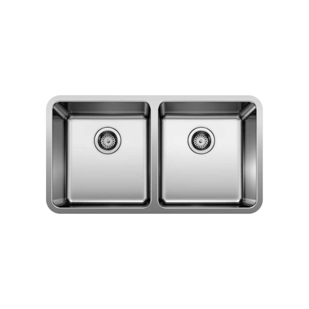 Untitled design Blanco 402243 FORMERA U 2 Stainless Steel Double Bowl Undermount Kitchen Sink - Image 1