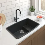 Bain Signature Clyde Granite Sink with Colander Black