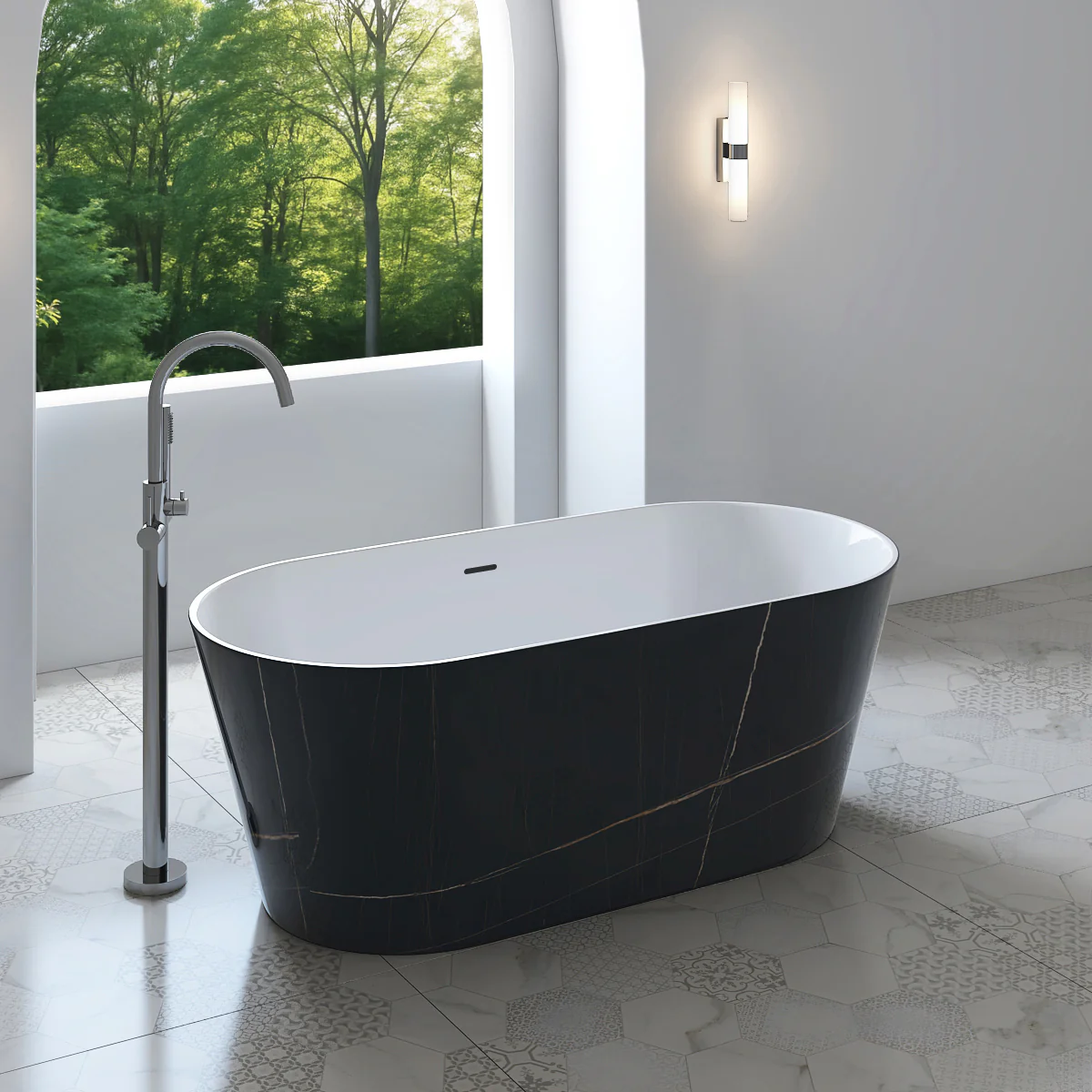 1 Bain Signature Annalise 60 Black Marble Bathtub - Image 1