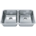 Kindred Steel Queen QDUA1831-8 Double Bowl Undermount Sink