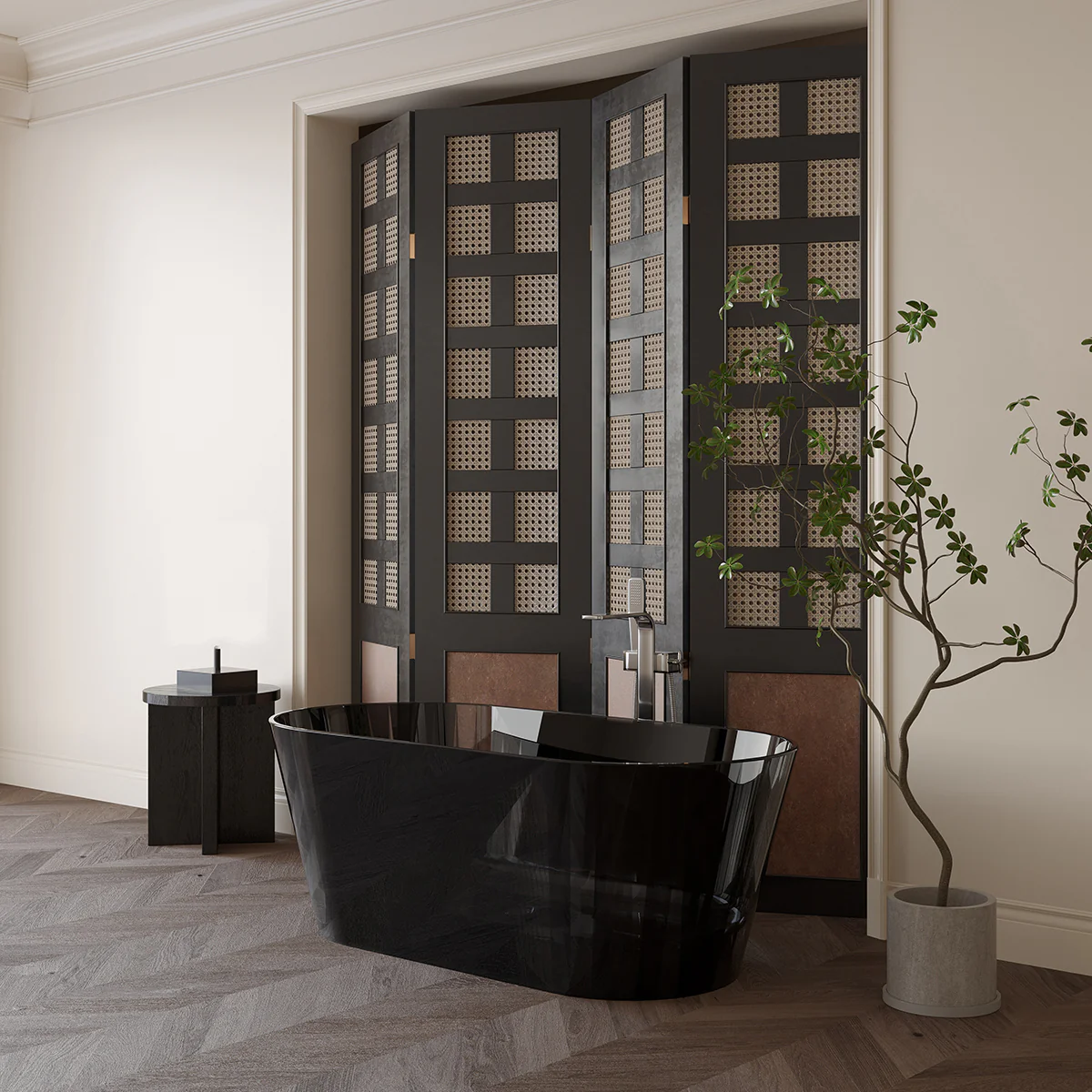 1 Bain Signature Arielle Transparent Black Bathtub - Image 1