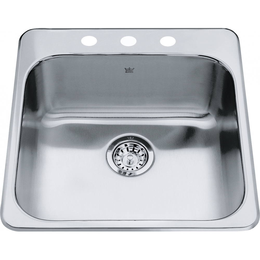 1 Kindred Steel Queen QSL2020-7-3 Single Bowl Drop In Sink - Image 1