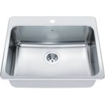 Kindred Steel Queen QSLA2225-8-1 Single Bowl Drop In Sink