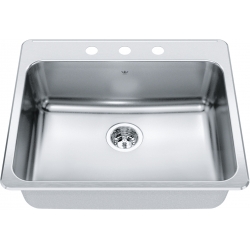 1 Kindred Steel Queen QSLA2225-8-3 Single Bowl Drop In Sink - Image 1