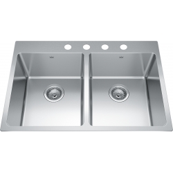 1 Kindred Brookmore BDL2131-9-4 Drop-In Double-Bowl Sink - Image 1