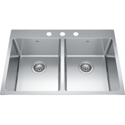 1 Kindred Brookmore BDL2131-9-3 Drop-In Double-Bowl Sink - Image 1