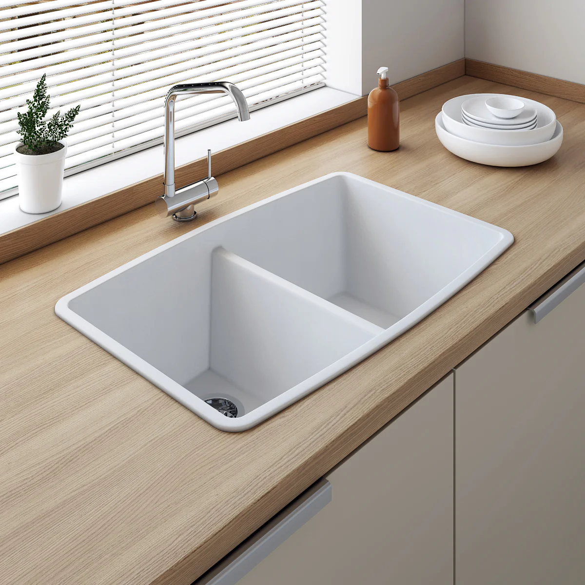 1 Bain Signature Bonnie Granite Sink White - Image 1