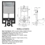 Kodaen ET336-F01+WHT-PANEL01 In-Wall Cistern+Button Panel