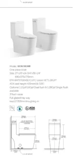 Kodaen T-6636 One Piece Regular Toilet - Image 3