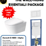 Duravit D-NEO + Geberit Alpha WALL-HUNG Toilet Complete package