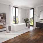 Neptune Loira 7133 Acrylic Freestanding Center Drain Bathtub in White - Image 5